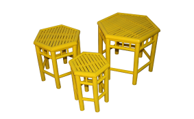 TT-160506/3- Bamboo stool, yellow color, set 3.