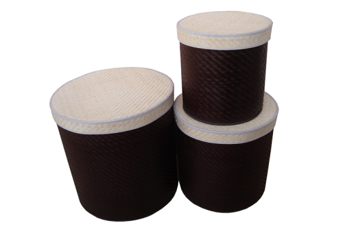 TT-160322/3 - Palm leaf box, brown color, set 3.