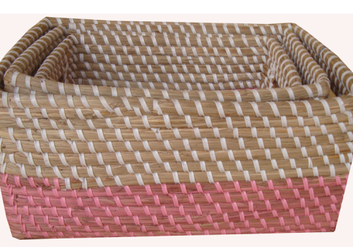 TT-160605/3- Square seagrass basket, set 2.