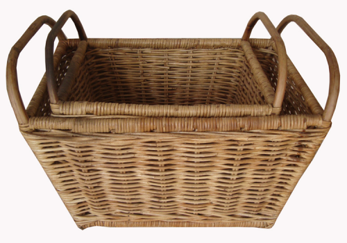 TT- 160715/2 - Rec. rattan basket with handles, set 2