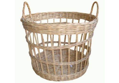 TT- 160709 - Round rattan basket with handles.