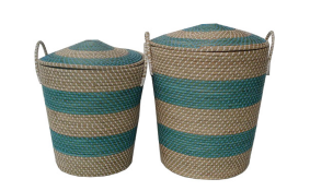 TT-14892/2 Seagras basket with lid, set of 2