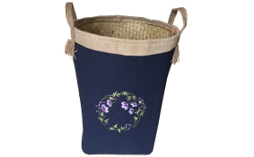 TT-160704 Palm leaf laundry basket with handles