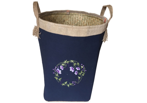 TT-160704 Palm leaf laundry basket with handles