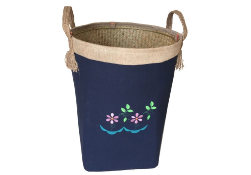 TT-160707 Palm leaf laundry basket with handles