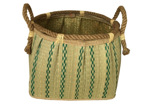 TT-160711 Seagrass basket, pattern color as it is.