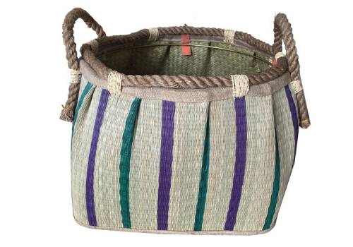 TT-160714 Seagrass laundry basket, pattern color as it is.