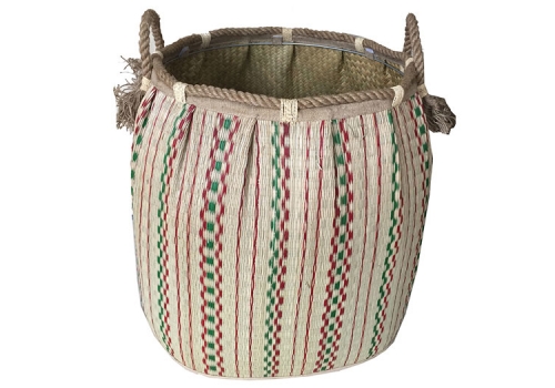 TT-160722 Seagrass laundry basket, pattern color as it is.