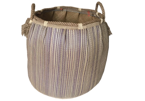 TT-160724 Seagrass laundry basket, pattern color as it is.