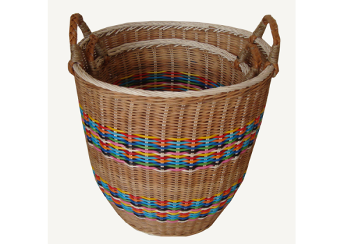 TT-160727/2 Round rattan basket with handles, set 2