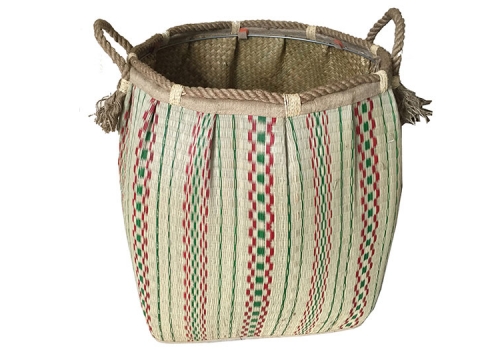 TT-160728 Seagrass laundry basket, pattern color as it is.