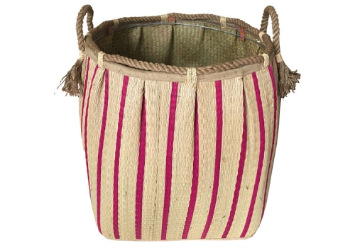 TT-160729 Seagrass laundry basket, pattern color as it is.