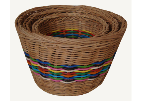 TT-160729/3  Rattan basket, natural color, set 3