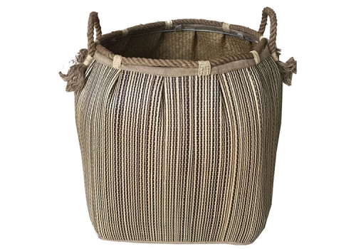 TT-160730 Seagrass laundry basket, pattern color as it is.