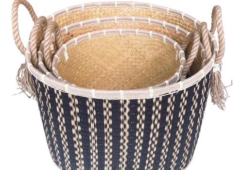 TT-190195/3 Seagrass basket, set of 3.