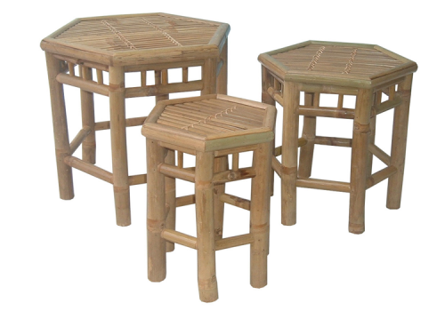 TT-BB 11428 Bamboo stool, set of 3