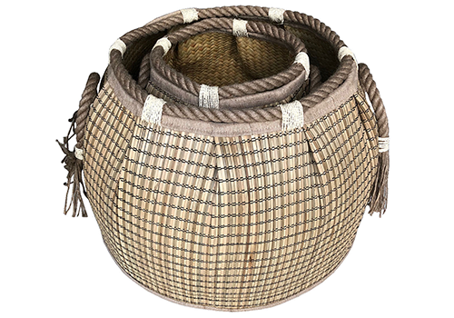 TT-190188/2 Round seagrass basket, natural color, set of 2.