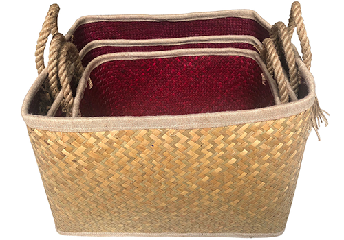 TT-190191/3 Palm leaf basket, set 3