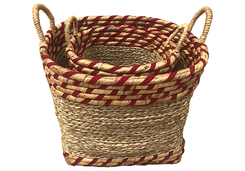 TT-190179/2 Seagrass + fibric basket, set 2