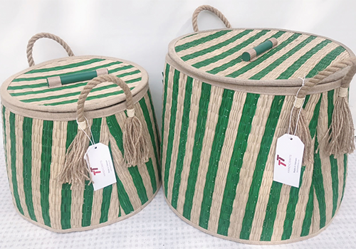TT-190100/2 Seagrass basket wiyth lid, set 2