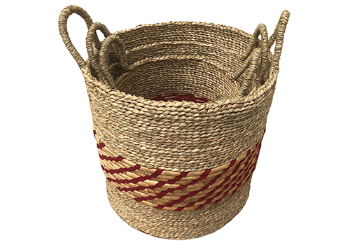 TT-190182/3  Seagrass basket, set 3.